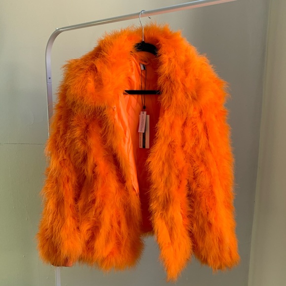 topshop feather jacket